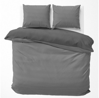 Visaggio Bettwäsche Wendebettwäsche Allergiker geeignet, Seersucker, 3 teilig, bügel- und knitterfrei, Einfarbig mit Wendeseite