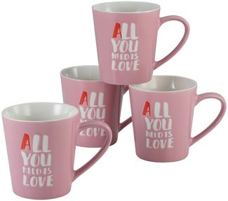 Love Collection Rosa, Kaffeebecher 4-tlg (mo)