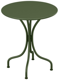 Vente-unique - Gartentisch rund - D. 60 cm - Metall - Khaki - MIRMANDE von MYLIA