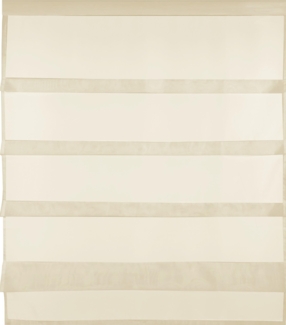 Transparente Bistrogardine Raffoptik mit Stangendurchzug in Voile, schlicht und modern in vielen verschiedenen Farben erhältlich (90x110 cm / beige - nude)