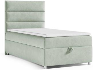 Best for Home Boxspringbett K4 SINGLE mit Bettkasten (Mintgrun 90x200)