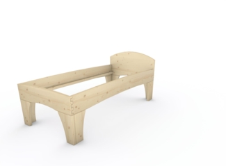 Holzbett (Fichte) "Rosi" 90 x 200 cm 58 cm mit Kopfteil Massivholzbett Bett