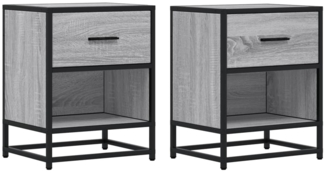 vidaXL Nachttische 2 Stk. Grau Sonoma 40x31x50 cm Holzwerkstoff 848691