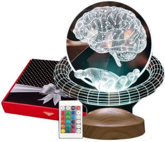 Geschenkelampe LED Nachttischlampe Gehirn-Hand 3D Geschenk für Neurologe / Gehirnchirurg, LED fest integriert, Geschenk für Berufseinstieg, Arzten