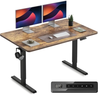 Höhenverstellbarer Elektrischer Schreibtisch 140x60 cm T-Beine Stahl