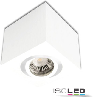 ISOLED Deckenaufbauleuchte eckig für GU10/MR16, Alu weiß, exkl. Leuchtmittel