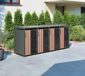 Westmann Status 4 | Metall Mülltonnenbox 4er | 4x240 L | Anthrazit