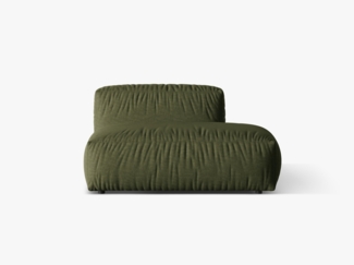 Micadoni Ecksofa-Modul Martina 1-Sitzer Strukturierter Stoff Grün Rechts