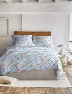 Irisette Wave Mako-Satin Bettwäsche 155x220 Rosen Blumen hellblau rosa 8591-20