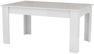 Dmora Ausziehbarer Tisch Agenore, ausziehbare Konsole für bis zu 12 Sitzplätze, ausziehbare Konsole 100 % Made in Italy, 160/210 x 90 x 75 cm, glänzend weiß