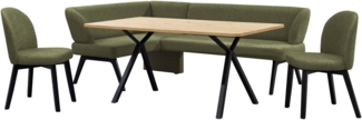 Home affaire Eckbankgruppe Aretha Essecke, Sitzgruppe, Eckbank, Küchenbank, (Set, 4-tlg, 4er), Esszimmer Sitzgruppe, Tisch, Stühle und Bank gepolstert, Nosagfederung