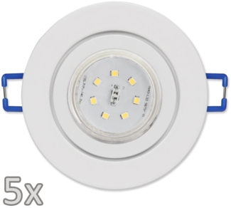 Einbauleuchten-Set McShine, 5xRahmen, 5xLED-Strahler, GU10, 3W, 300 lm, IP44