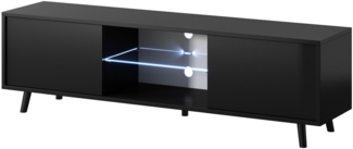 Selsey 'Lefyr' TV-Element, schwarz, ca. 40 x 140 x 31 cm