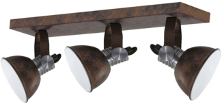 LED Deckenleuchte, 3 Flammig, Spots beweglich, braun