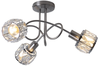 Deckenleuchte, Chrom, Glaskristall Spot, 38 cm