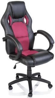 Tresko Racing Chefsessel Bürostuhl Drehstuhl Schalensitz Bürosessel Schreibtischstuhl schwarz/pink