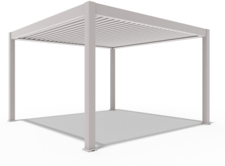 Weide E-Deluxe Plus | elektrische Pergola mit LED | Voll Aluminium | 4x4 M | motorisiertes Lamellendach Ivory Sand