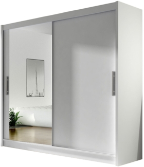 Mirjan24 Schiebetürenschrank London VI, Weiß / Spiegel