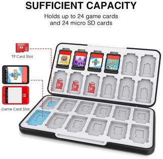LuxusKollektion Aufbewahrungsbox Aufbewahrungsbox Switch Game Card Schutzhülle 24 Game Card Slots 24