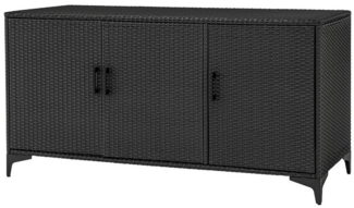 KOMFOTTEU Garten-Geräteschrank, 318L Gartenschrank Rattan, mit abnembaren Regalen