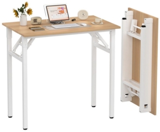 JEOBEST Klapptisch Keine Montage Erforderlich Schreibtisch Klappschreibtisch 80x50 cm, (1-St, 1 Schreibtisch), Klappbar, Schmal, Platzsparend