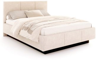 FDM Polsterbett ALMADA modern mit Bettkasten MADE IN EU - mit Ottawa Bezug (verfügbar 90x200 120x200 140x200 160x200 180x200 cm, Bettrahmen, Bett, mit großen gepolsterten Kopfteil, mit Bettkasten zum aufklappen), Hebbarer Metallrahmen, Bettkasten