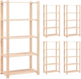 vidaXL Lagerregale 5 Böden 5 Stk. 80x38x170cm Massivholz Kiefer 250kg 3051115