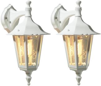2er-Set hängende Wandleuchten FIRENZE, E27, Aluminium weiß