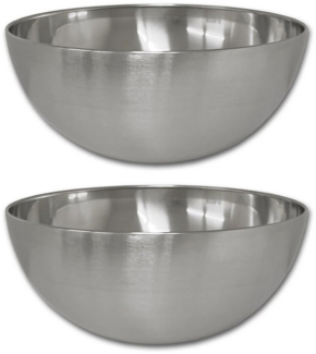 HAC24 Salatschüssel Edelstahlschüssel Schüssel Servierschüssel, Edelstahl, (2 Stück), Ø 20 cm, 1,75 l