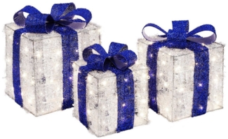 Elegear LED Dekolicht 3er Set 60LED Geschenkbox, Leuchtfiguren für Ostern, LED wechselbar, Tageslichtweiß, Warmweiß, Kaltweiß, mit Bändern/LED Lichterkett