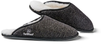 Fellhof Lammfellpantoffel Trendy Filz|38/39| anthrazit-melange