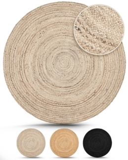 carpetfine Teppich Nele Juteteppich Naturfaser, rund, Höhe: 6 mm, geflochtener Wendeteppich aus 100%Jute, in rund und oval, viele Größen