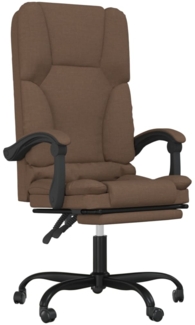 vidaXL Bürostuhl mit Massagefunktion Braun Stoff 349674