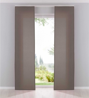 Gardinenbox Schiebegardine (2 St), Paneelwagen, blickdicht, Leinen Optik, Cationic blickdicht Leinen Optik Palermo 204411-2