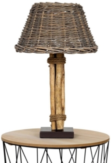 Levandeo® Nachttischlampe, Lampe Tischlampe H50cm Holz Holzlampe Weide Unikat Braun Treibholz