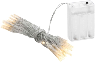 50er Lichterkette LED Batteriebtrieben Dekolicht Weihnachtslichterkette warmweiß