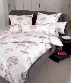 Janine Messina Mako-Satin Bettwäsche 155x220 Bäume rosa aubergine 43059-05