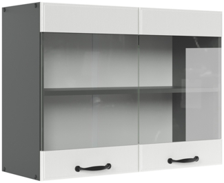 Küchenglasschrank R-Line Weiß Landhaus 80 cm Vicco