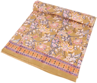 Guru-Shop Tagesdecke Blockdruck Tagesdecke, Bett & Sofaüberwurf,..