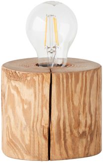 BRILLIANT Lampe, Trabo Tischleuchte 10cm kiefer gebeizt, Holz, 1x A60, E27, 25W,Normallampen (nicht enthalten)