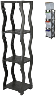 Regal für Mülleimer Set 3 und 4 Steckregal Kunststoff Haushaltsregal Kellerregal Lagerregal Garagenregal Küchenregal Keller