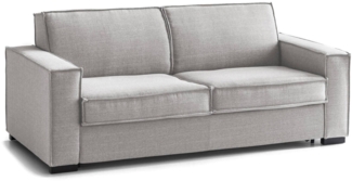 Dmora 2-Sitzer Schlafsofa Amapola, Wohnzimmersofa mit drehbarer Öffnung, gepolsterter Stoff, Standardarmlehnen, 100 % Made in Italy, cm 200x95h90, Grau