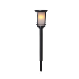 Star Trading Solarpollerleuchte Flame, Schwarz, Erdspieß, LED, Gelb, Außenbereich, Dämmerungssensor, 53 cm