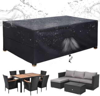Gartenmöbel Abdeckung Schwarz 420D Oxford Gewebe 180x120x74cm