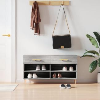 vidaXL Schuhbank Grau Sonoma 102x35x55 cm Holzwerkstoff 829730