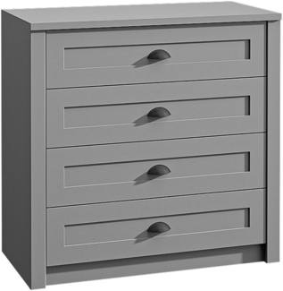 AX LIVING Kommode mit Schubladen „Palmano K4“ – 88 cm breit, Grau