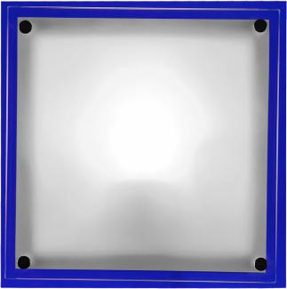 LED Wandleuchte, Glas satiniert, blau, L 24 cm