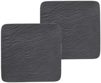 Villeroy & Boch Manufacture Rock Servierplatten Set 2-teilig quadratisch schwarz - DS