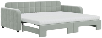vidaXL Tagesbett Ausziehbar mit Matratzen Hellgrau 90x190 cm Samt 3196966