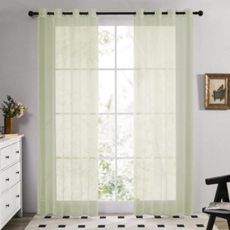 Deconovo Vorhang Transparent Voile Gardinen mit Ösen Wohnzimer Ösenvorhang 2er Set, Luftig Modern Store Dekoschals Schlafzimmer einfarbig pflegeleicht